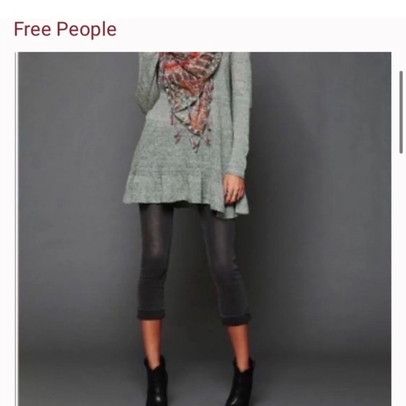 Free people gray pull on pants sz 27 skinny crop style - Picture 1 of 6